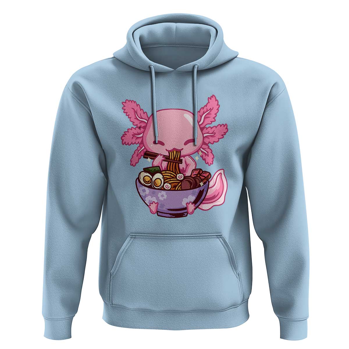 Kawaii Axolotl Eating Ramen Hoodie Japanese Noodles Lover Anime Otaku Manga