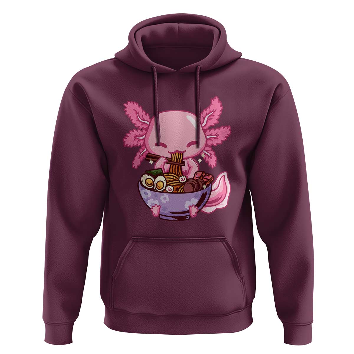 Kawaii Axolotl Eating Ramen Hoodie Japanese Noodles Lover Anime Otaku Manga