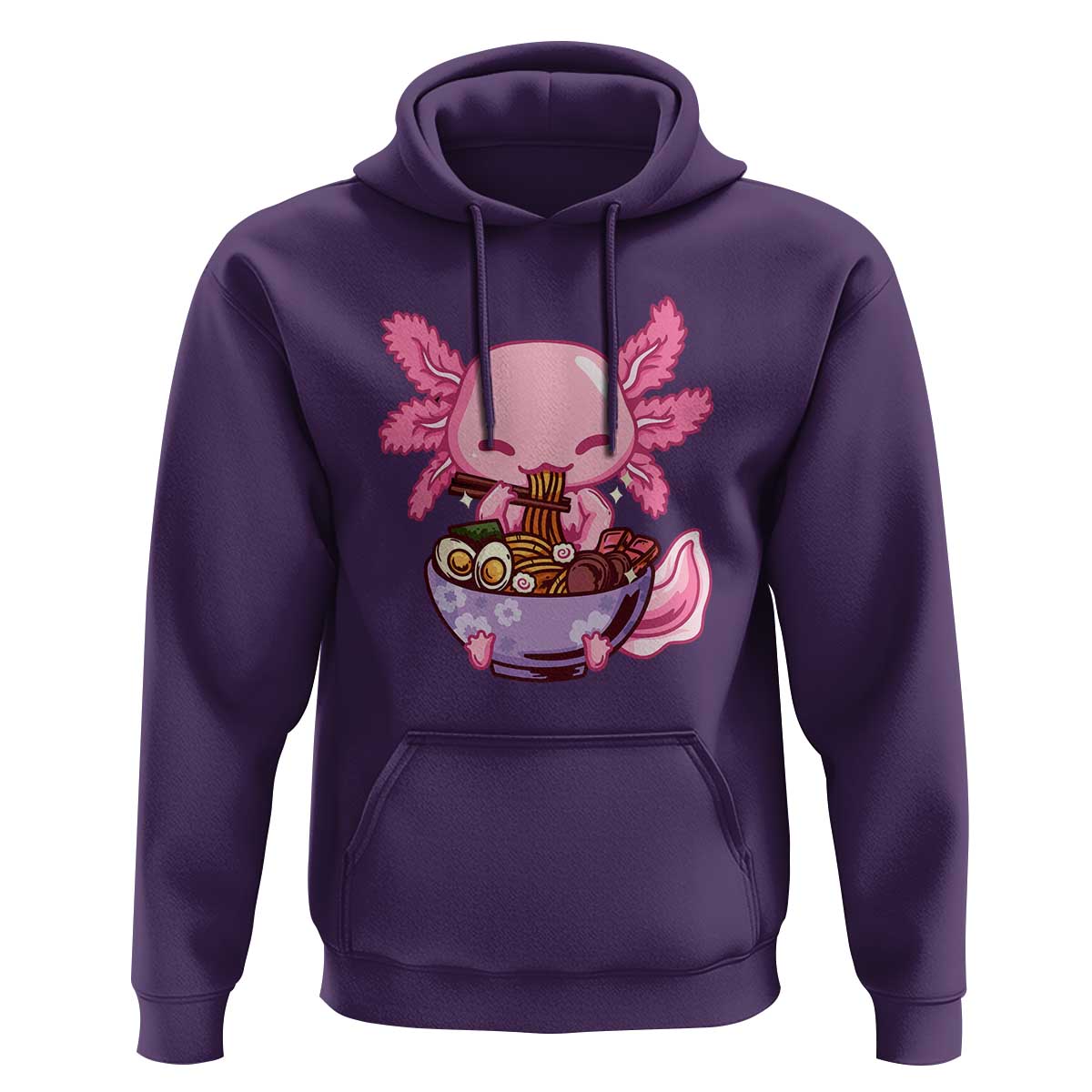 Kawaii Axolotl Eating Ramen Hoodie Japanese Noodles Lover Anime Otaku Manga