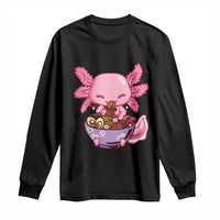 Kawaii Axolotl Eating Ramen Long Sleeve Shirt Japanese Noodles Lover Anime Otaku Manga