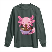 Kawaii Axolotl Eating Ramen Long Sleeve Shirt Japanese Noodles Lover Anime Otaku Manga