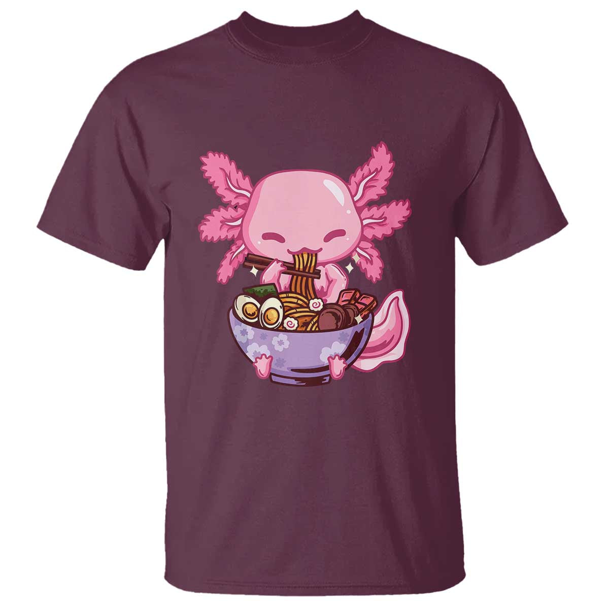 Kawaii Axolotl Eating Ramen T Shirt Japanese Noodles Lover Anime Otaku Manga