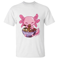 Kawaii Axolotl Eating Ramen T Shirt Japanese Noodles Lover Anime Otaku Manga