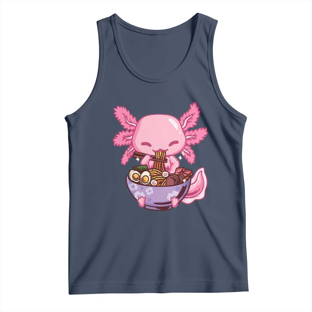 Kawaii Axolotl Eating Ramen Tank Top Japanese Noodles Lover Anime Otaku Manga