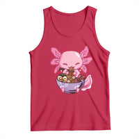Kawaii Axolotl Eating Ramen Tank Top Japanese Noodles Lover Anime Otaku Manga