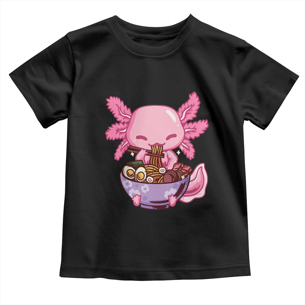 Kawaii Axolotl Eating Ramen Toddler T Shirt Japanese Noodles Lover Anime Otaku Manga