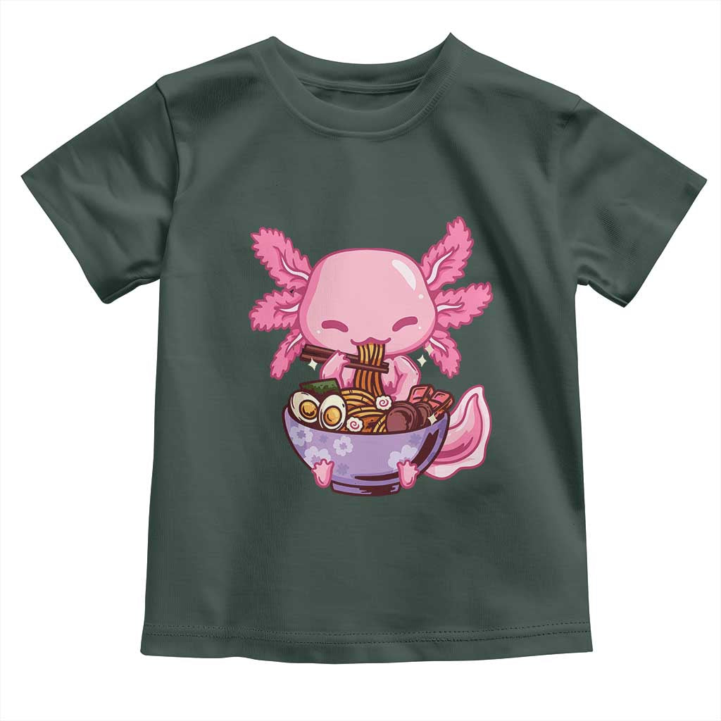 Kawaii Axolotl Eating Ramen Toddler T Shirt Japanese Noodles Lover Anime Otaku Manga