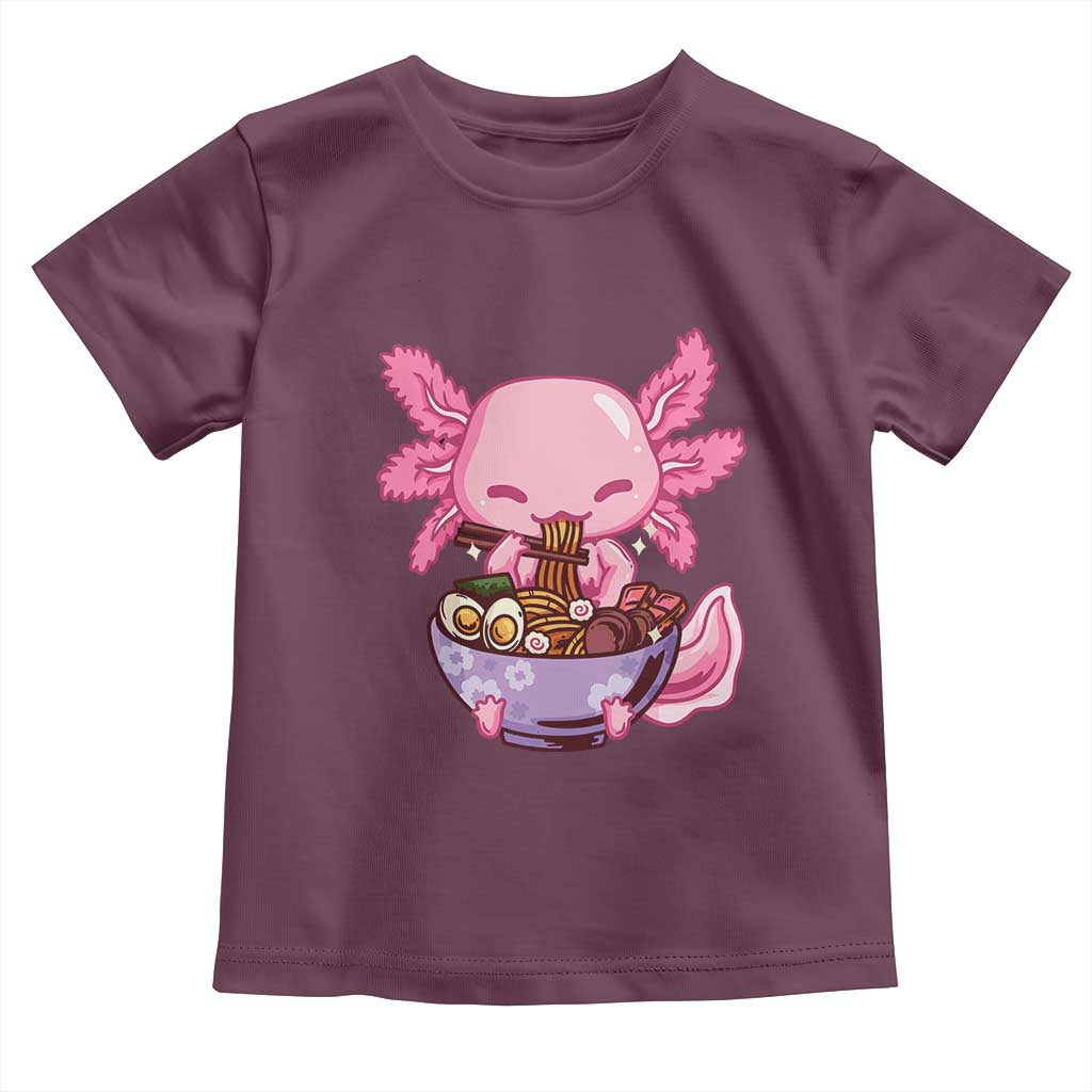 Kawaii Axolotl Eating Ramen Toddler T Shirt Japanese Noodles Lover Anime Otaku Manga