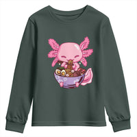 Kawaii Axolotl Eating Ramen Youth Sweatshirt Japanese Noodles Lover Anime Otaku Manga