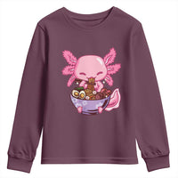 Kawaii Axolotl Eating Ramen Youth Sweatshirt Japanese Noodles Lover Anime Otaku Manga