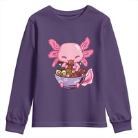 Kawaii Axolotl Eating Ramen Youth Sweatshirt Japanese Noodles Lover Anime Otaku Manga