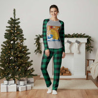 Funny Cat Japanese Anime Kawaii Plaid Pajama Set Catzilla Meme Retro Vintage Graphic - Wonder Print Shop