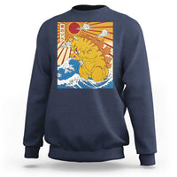 Funny Cat Japanese Anime Kawaii Sweatshirt Catzilla Meme Retro Vintage Graphic - Wonder Print Shop