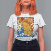 Funny Cat Japanese Anime Kawaii T Shirt For Women Catzilla Meme Retro Vintage Graphic - Wonder Print Shop