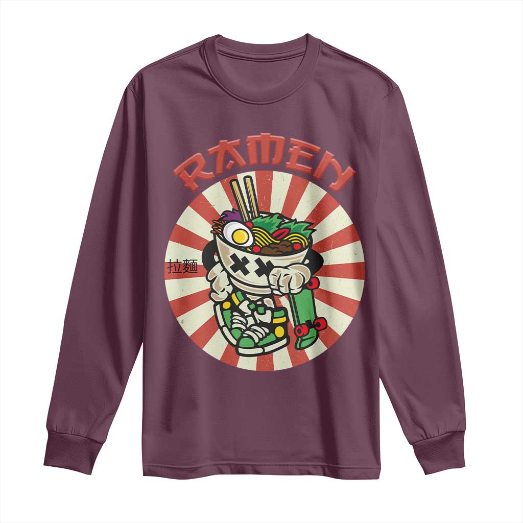 Kawaii Japan Ramen Long Sleeve Shirt Cute Skater Japanese Noodles Anime Skateboard Lover