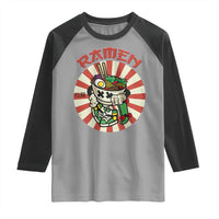 Kawaii Japan Ramen Raglan Shirt Cute Skater Japanese Noodles Anime Skateboard Lover