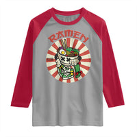 Kawaii Japan Ramen Raglan Shirt Cute Skater Japanese Noodles Anime Skateboard Lover