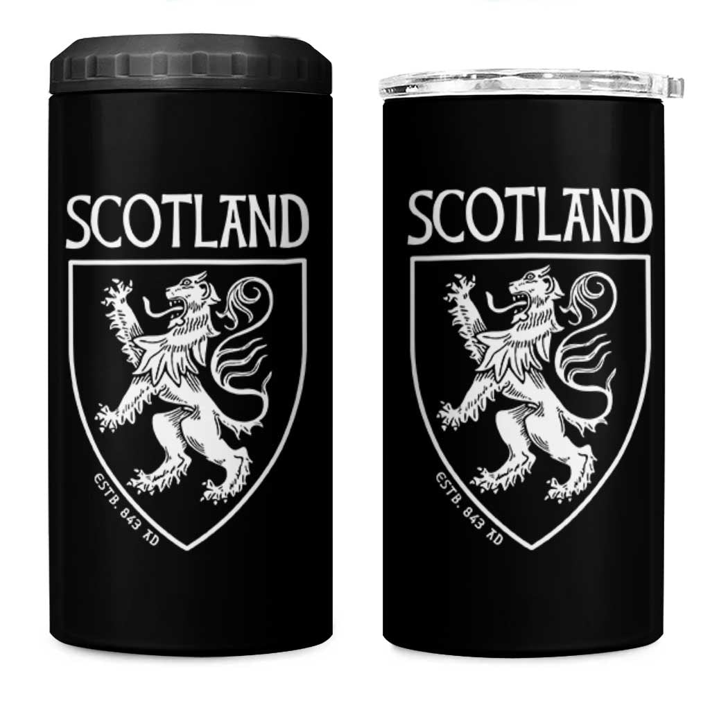 Scotland Lion Rampant Scottish Heritage Pride Graphic 4 in 1 Can Cooler Tumbler