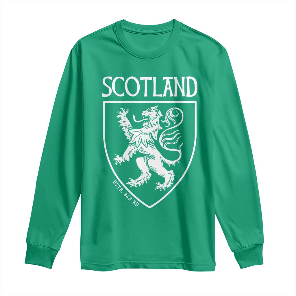 Scotland Lion Rampant Scottish Heritage Pride Graphic Long Sleeve Shirt