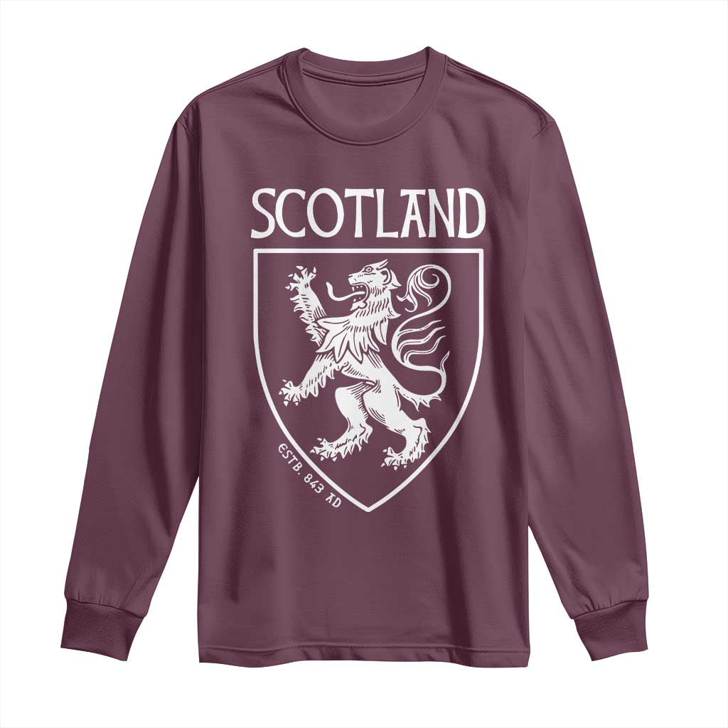 Scotland Lion Rampant Scottish Heritage Pride Graphic Long Sleeve Shirt