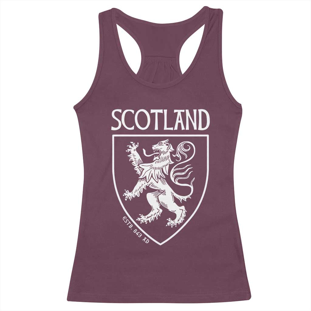 Scotland Lion Rampant Scottish Heritage Pride Graphic Racerback Tank Top