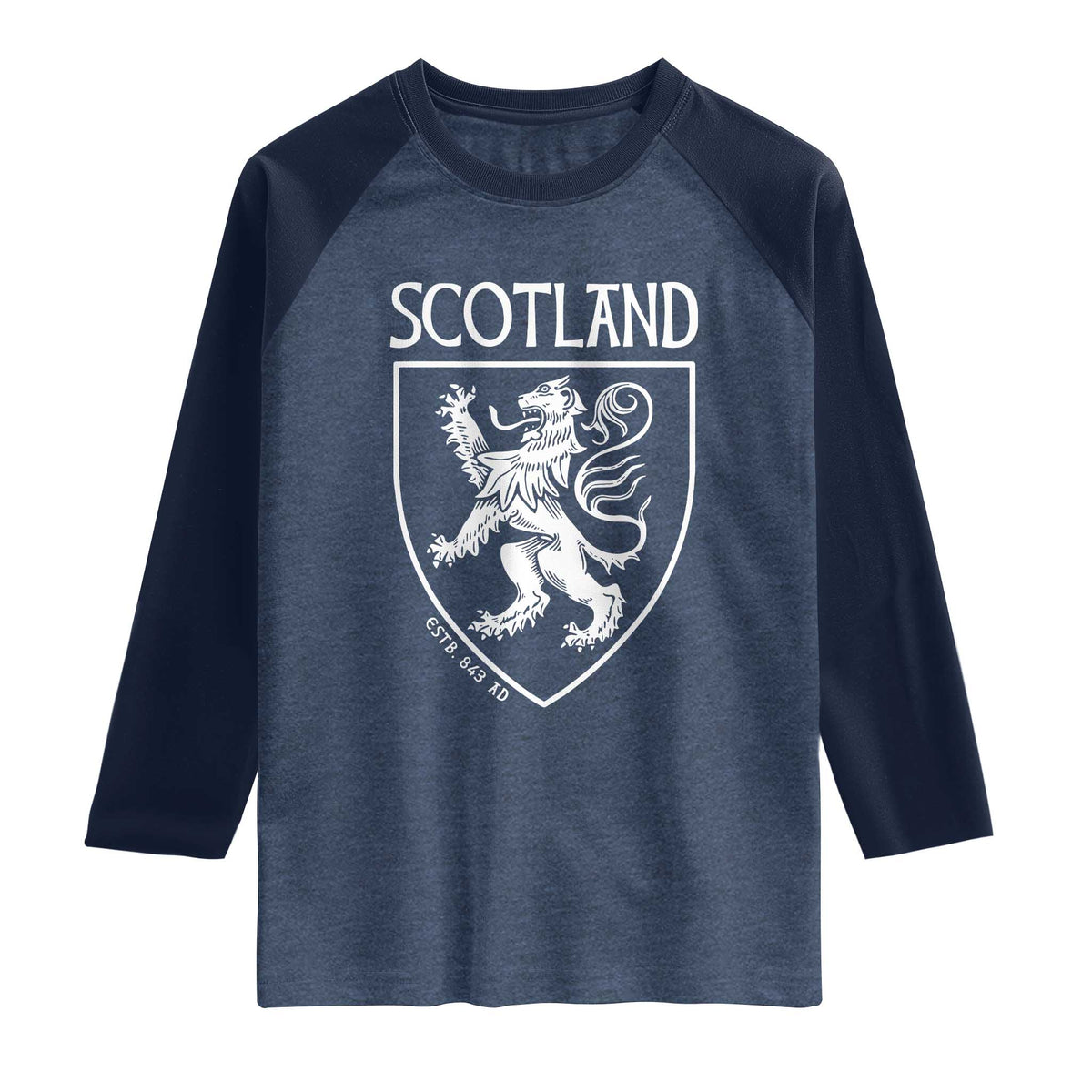 Scotland Lion Rampant Scottish Heritage Pride Graphic Raglan Shirt