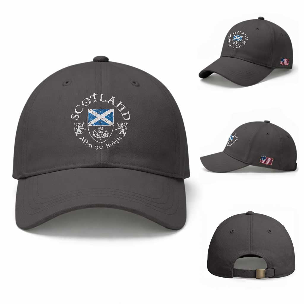 Scotland Alba gu Brath Scottish Thistle Emblem Baseball Cap Distressed Vintage Scottish Heritage Pride