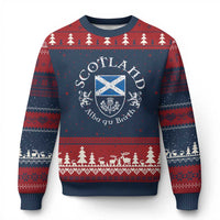 Scotland Alba gu Brath Scottish Thistle Emblem Ugly Christmas Sweater Distressed Vintage Scottish Heritage Pride