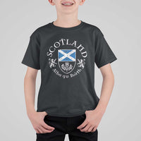 Scotland Alba gu Brath Scottish Thistle Emblem T Shirt For Kid Distressed Vintage Scottish Heritage Pride
