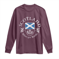 Scotland Alba gu Brath Scottish Thistle Emblem Long Sleeve Shirt Distressed Vintage Scottish Heritage Pride