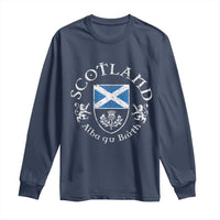 Scotland Alba gu Brath Scottish Thistle Emblem Long Sleeve Shirt Distressed Vintage Scottish Heritage Pride
