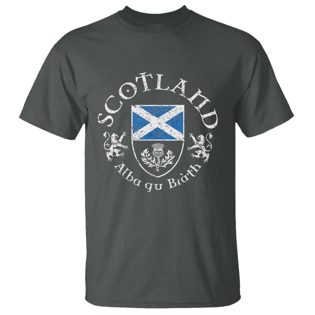 Scotland Alba gu Brath Scottish Thistle Emblem T Shirt Distressed Vintage Scottish Heritage Pride