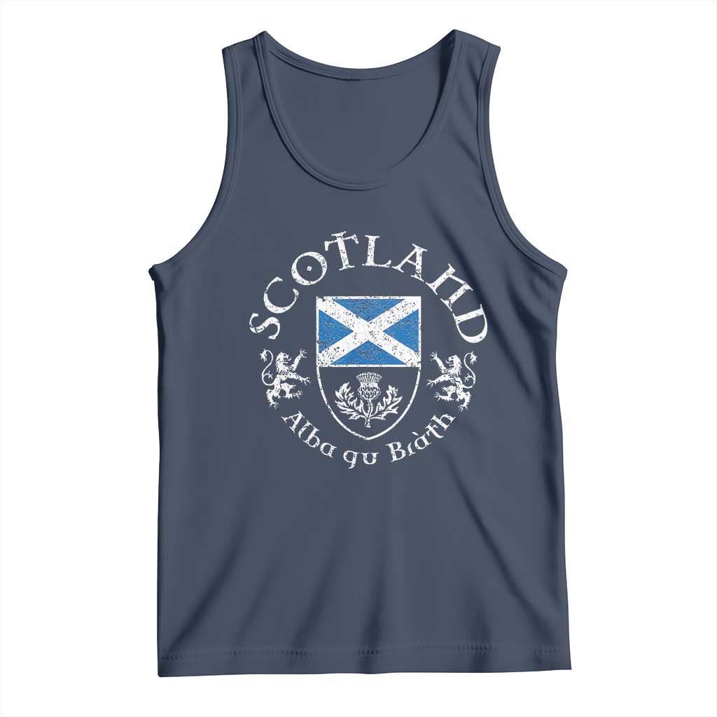 Scotland Alba gu Brath Scottish Thistle Emblem Tank Top Distressed Vintage Scottish Heritage Pride