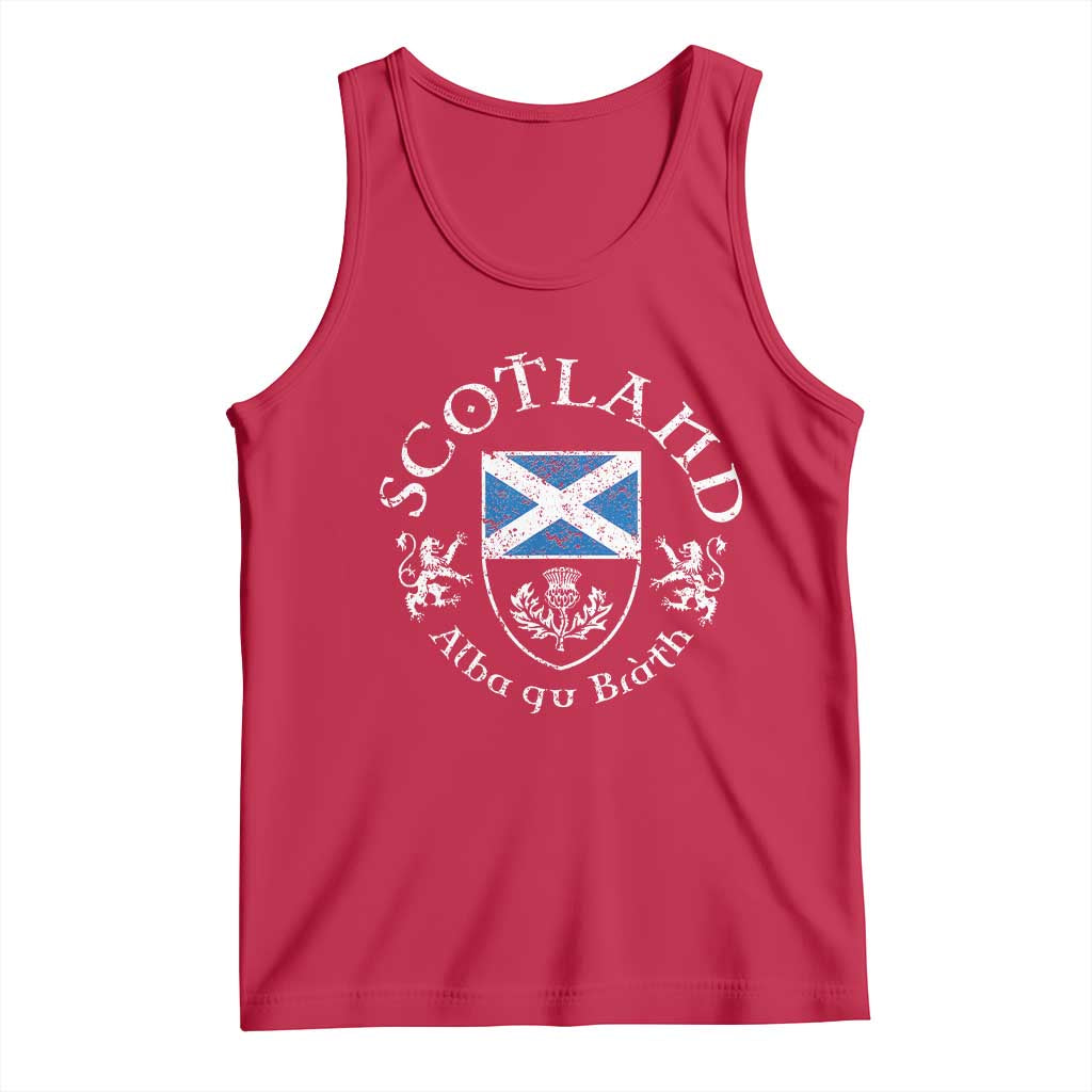 Scotland Alba gu Brath Scottish Thistle Emblem Tank Top Distressed Vintage Scottish Heritage Pride