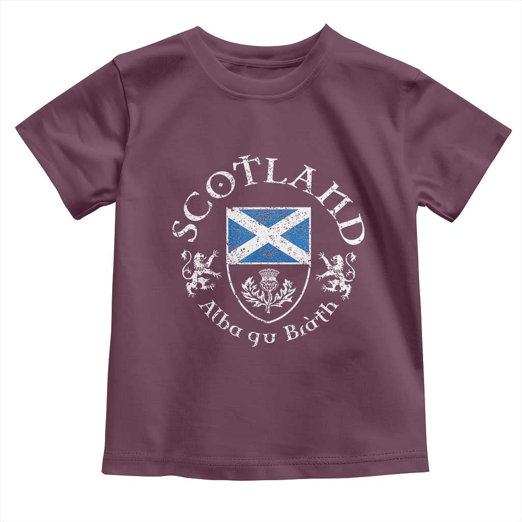 Scotland Alba gu Brath Scottish Thistle Emblem Toddler T Shirt Distressed Vintage Scottish Heritage Pride