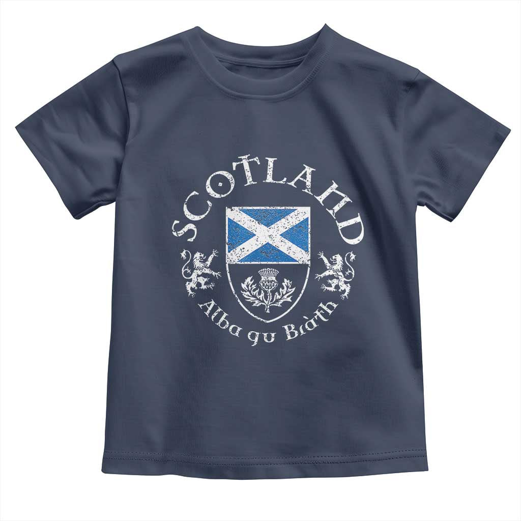 Scotland Alba gu Brath Scottish Thistle Emblem Toddler T Shirt Distressed Vintage Scottish Heritage Pride