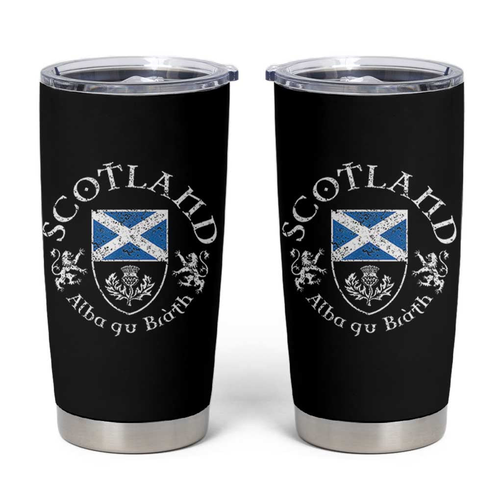 Scotland Alba gu Brath Scottish Thistle Emblem Tumbler Cup Distressed Vintage Scottish Heritage Pride