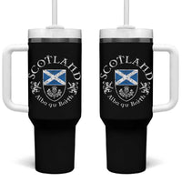 Scotland Alba gu Brath Scottish Thistle Emblem Tumbler With Handle Distressed Vintage Scottish Heritage Pride