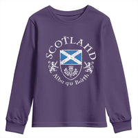 Scotland Alba gu Brath Scottish Thistle Emblem Youth Sweatshirt Distressed Vintage Scottish Heritage Pride