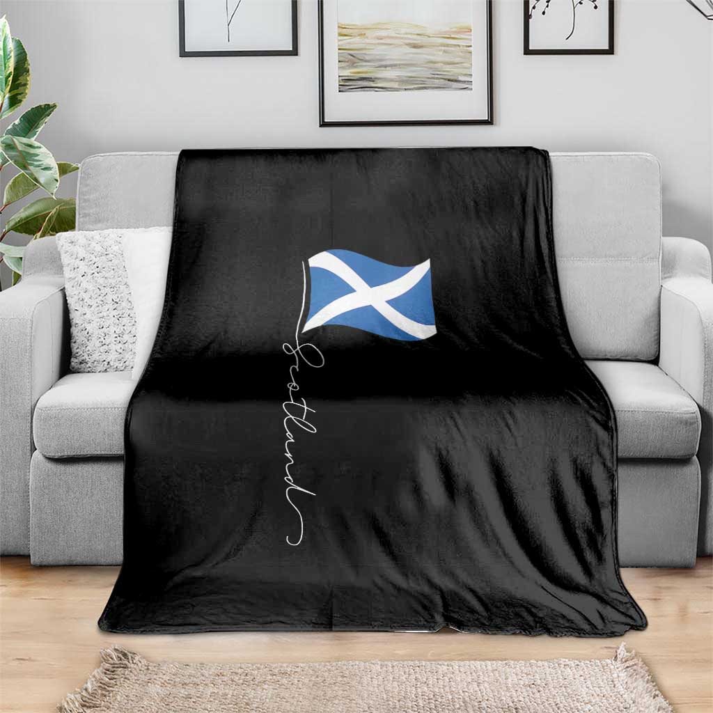 Scotland Saltire Waving Flag Throw Blanket Minimalist Scottish Heritage Pride