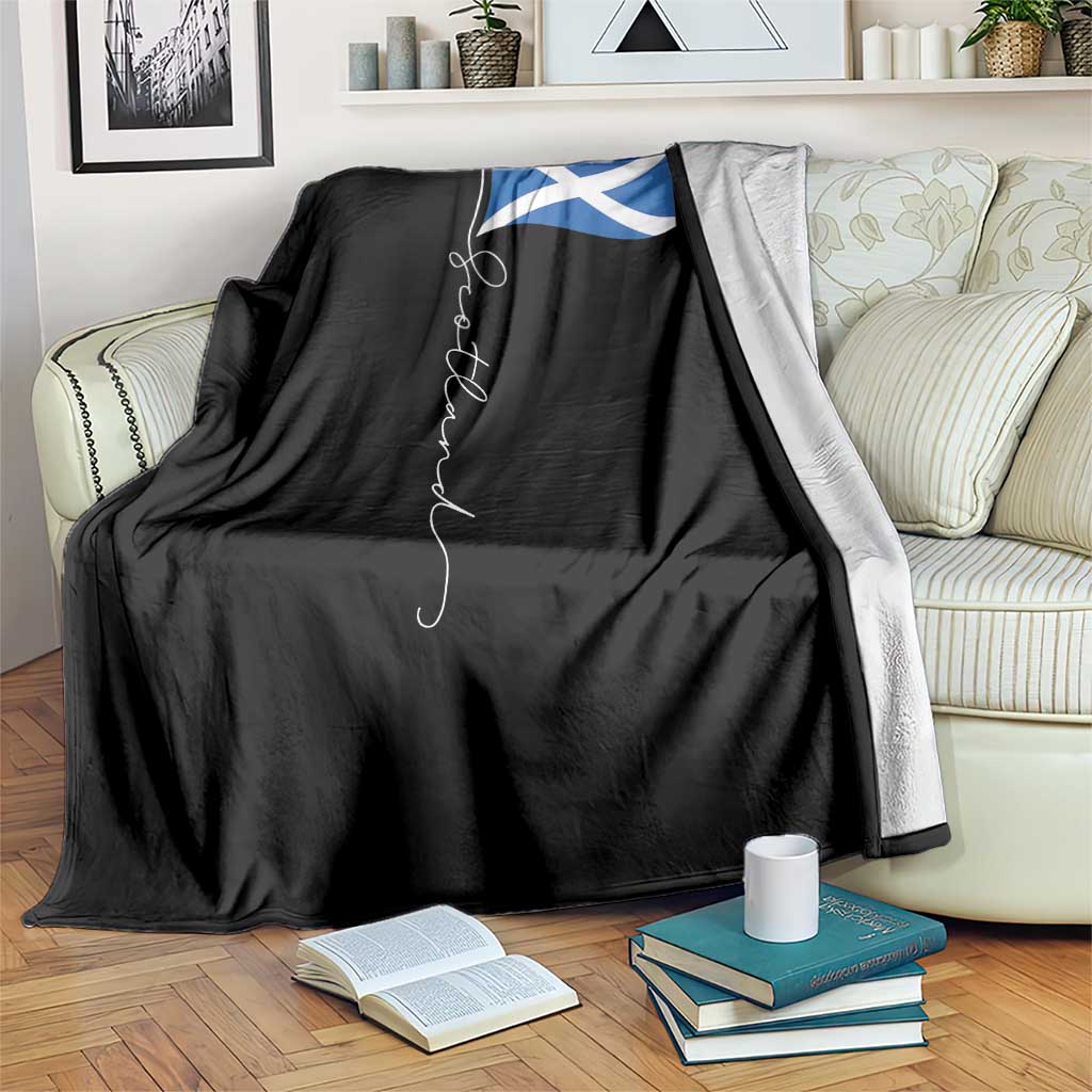 Scotland Saltire Waving Flag Throw Blanket Minimalist Scottish Heritage Pride