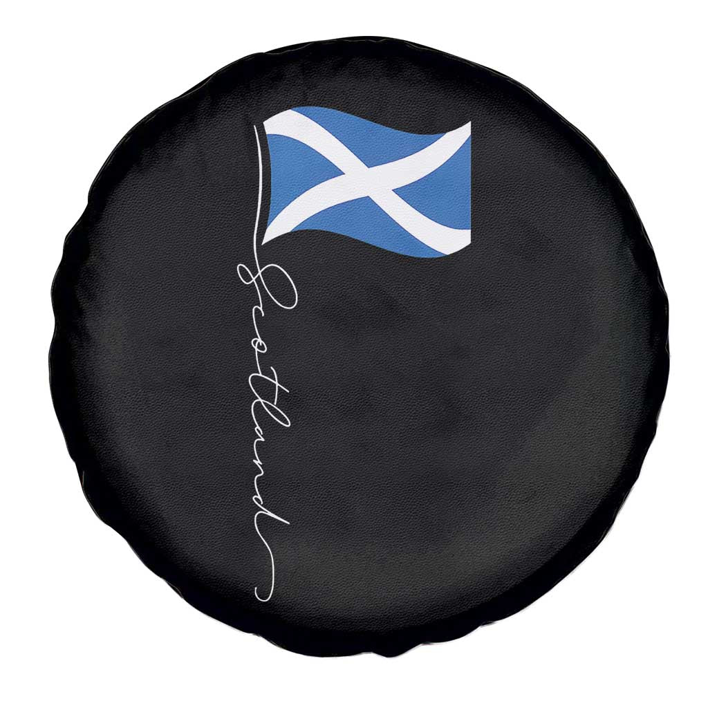 Scotland Saltire Waving Flag Spare Tire Cover Minimalist Scottish Heritage Pride