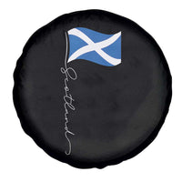 Scotland Saltire Waving Flag Spare Tire Cover Minimalist Scottish Heritage Pride