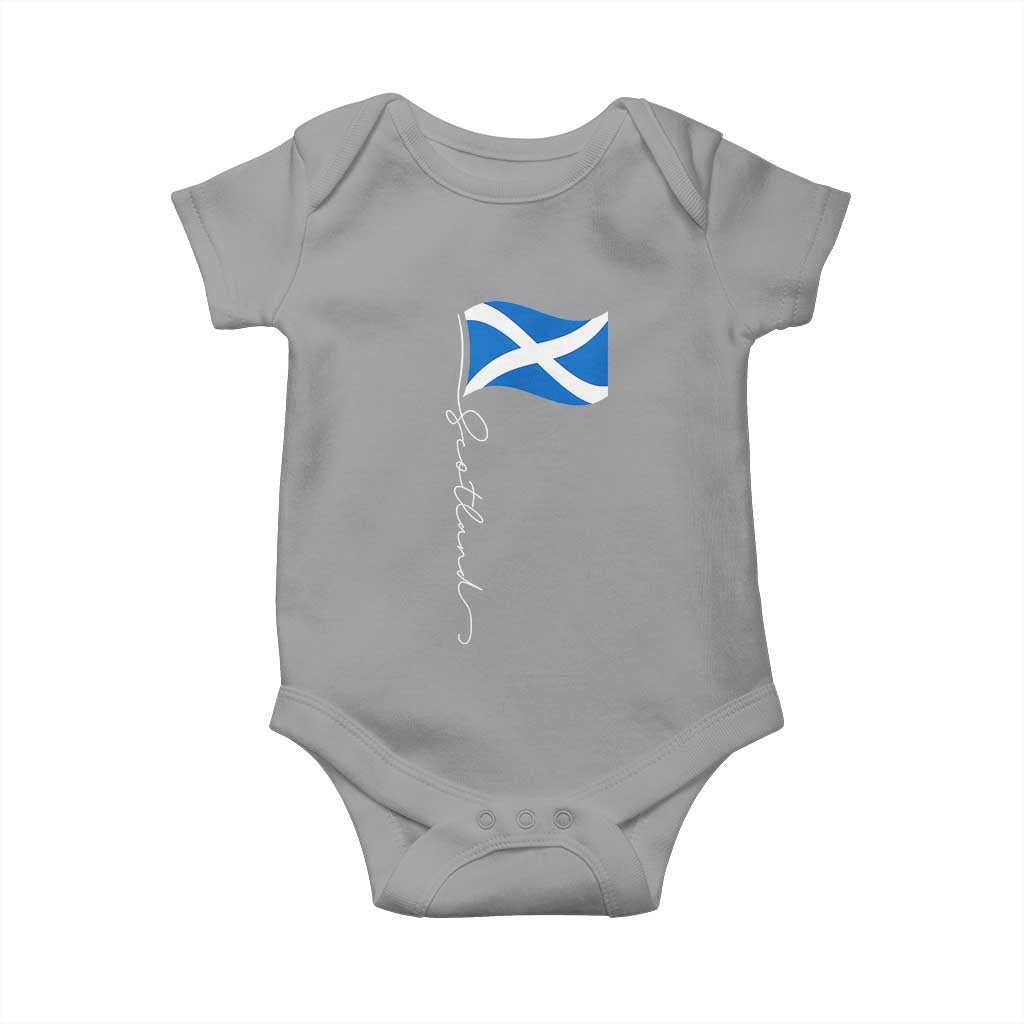 Scotland Saltire Waving Flag Baby Onesie Minimalist Scottish Heritage Pride