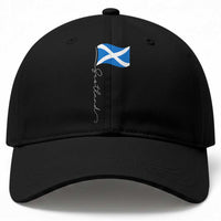 Scotland Saltire Waving Flag Baseball Cap Minimalist Scottish Heritage Pride