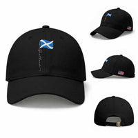 Scotland Saltire Waving Flag Baseball Cap Minimalist Scottish Heritage Pride