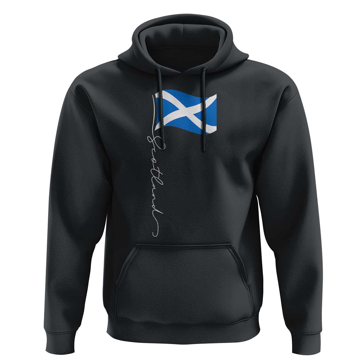 Scotland Saltire Waving Flag Hoodie Minimalist Scottish Heritage Pride