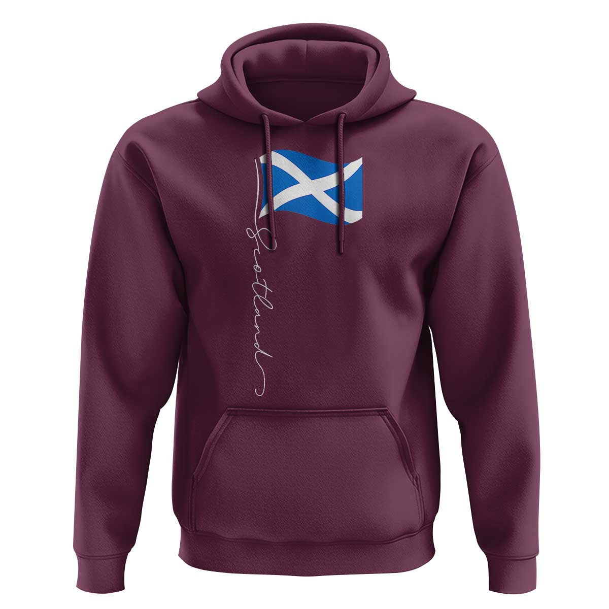 Scotland Saltire Waving Flag Hoodie Minimalist Scottish Heritage Pride