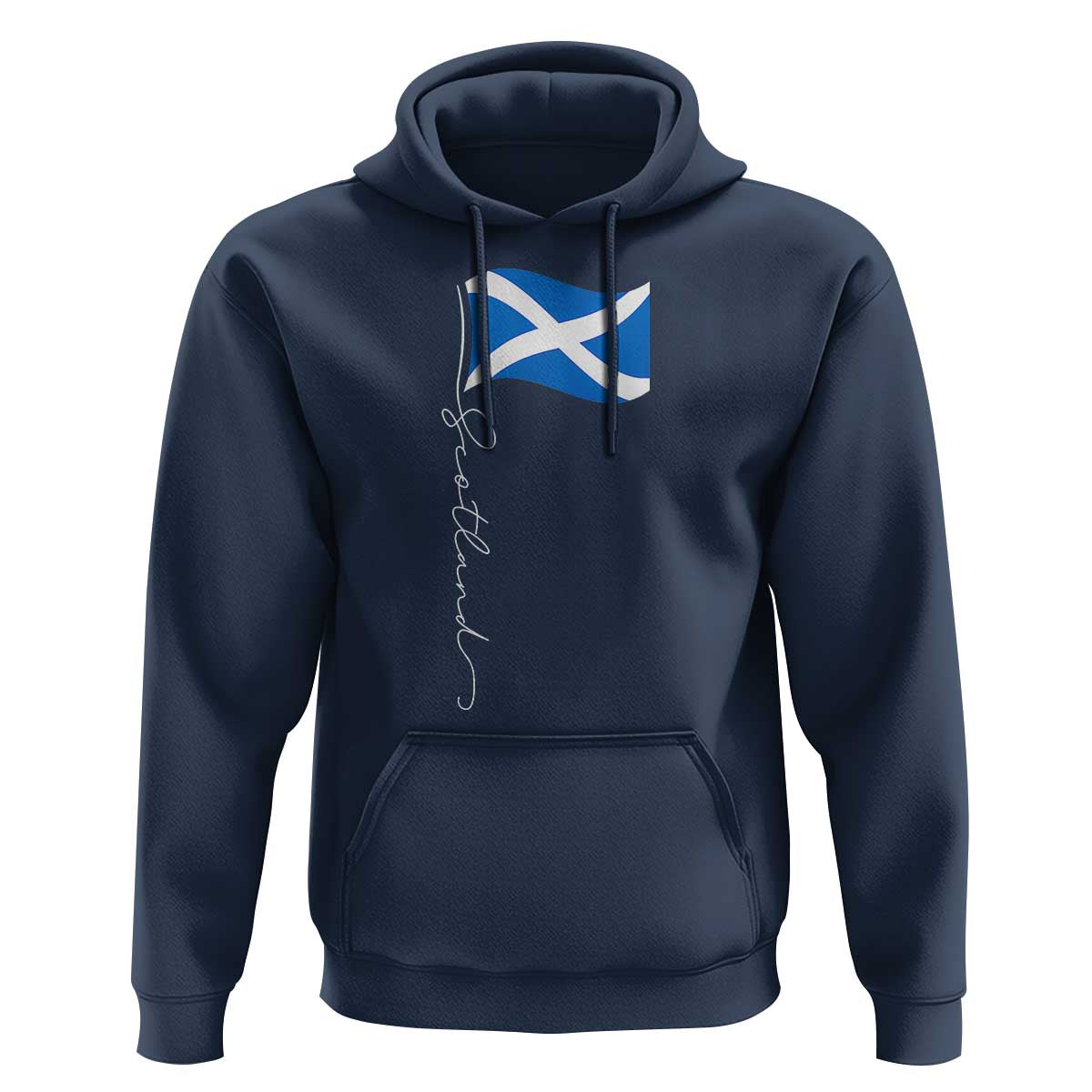 Scotland Saltire Waving Flag Hoodie Minimalist Scottish Heritage Pride