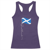 Scotland Saltire Waving Flag Racerback Tank Top Minimalist Scottish Heritage Pride